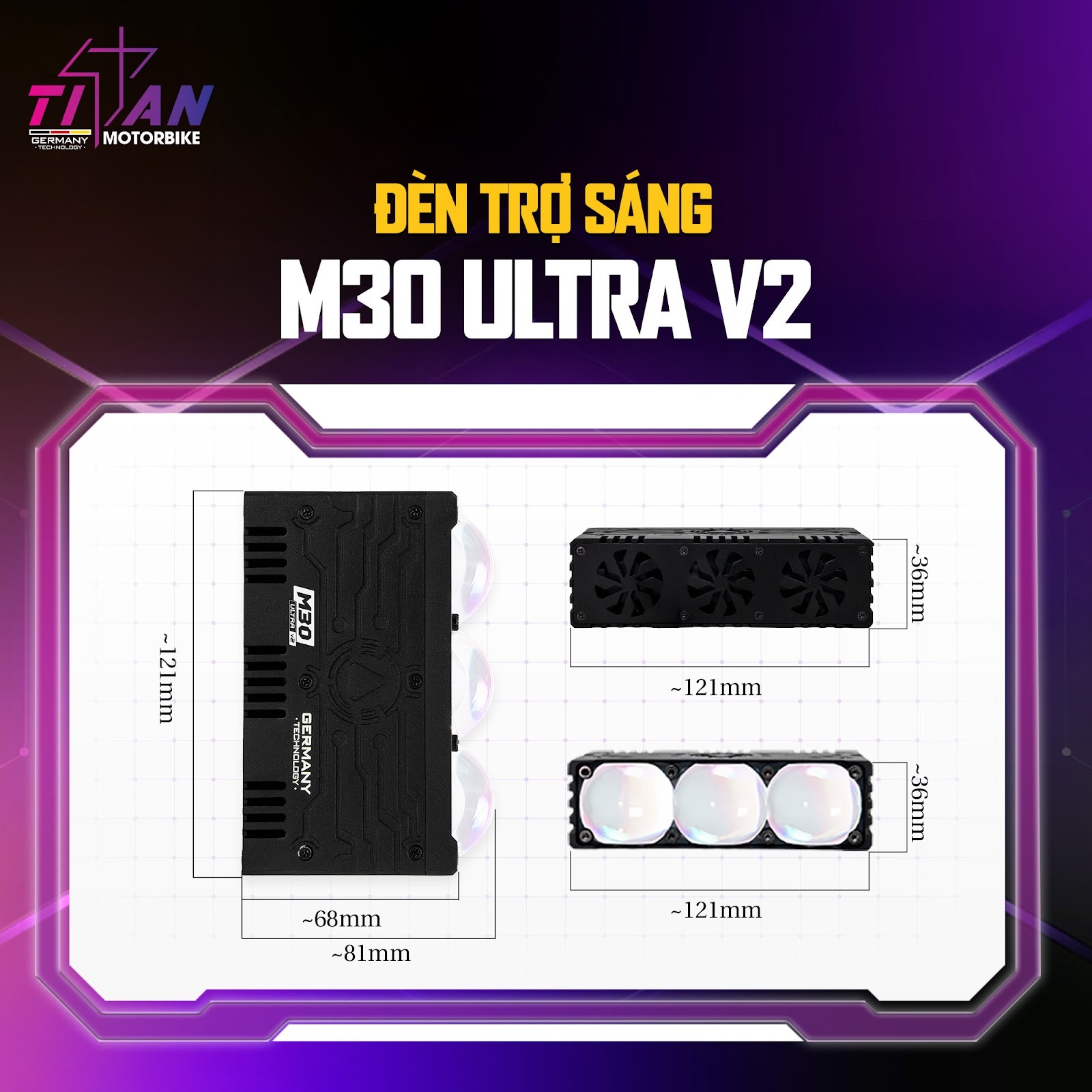 Titan Moto M30 Ultra V2 được phát triển với thiết kế nhỏ gọn